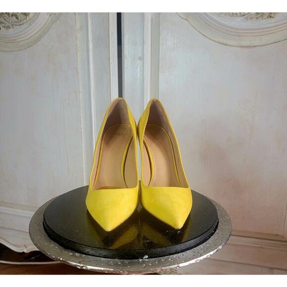 Bally Betaf Ukna Pointed Toe Yellow Suede Pumps Shoes Sz 38 Or 7 - Picture 5 of 8